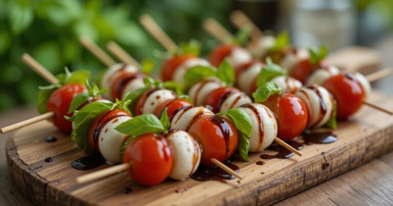 Easy Caprese Skewers Recipe : Fresh Party Appetizer