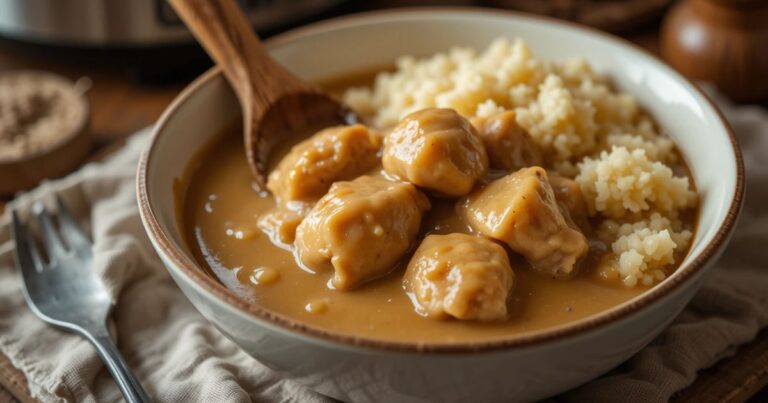 Easy Slow Cooker Chicken & Gravy Recipe : Creamy Comfort Meal