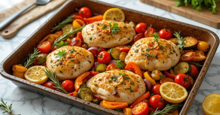 One-Pan Lemon Herb Chicken & Veggies – Healthy 30-Minute Dinner Recipe