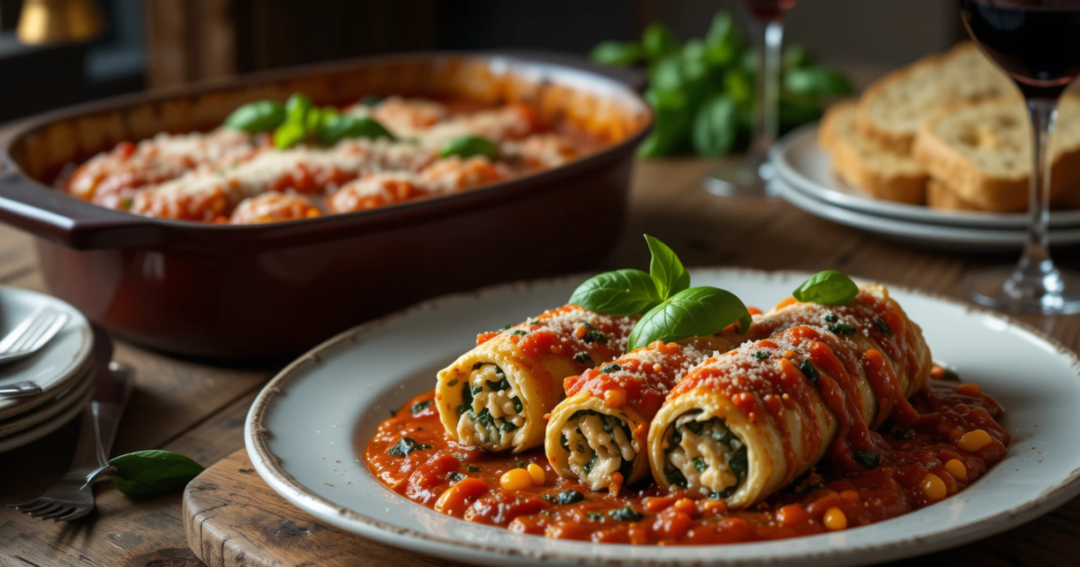 Easy Vegetarian Manicotti Recipe (Cheesy & Baked)
