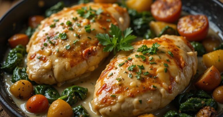 High Protein Creamy Garlic Chicken