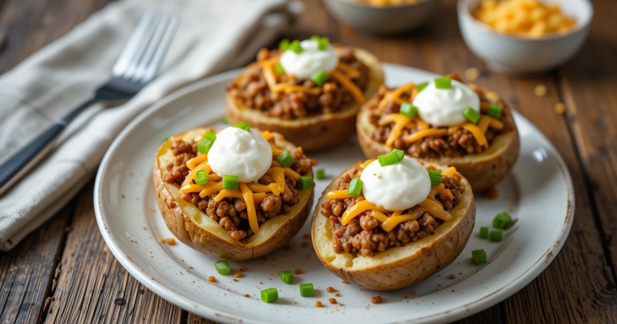 Beef Stuffed Potatoes Recipe